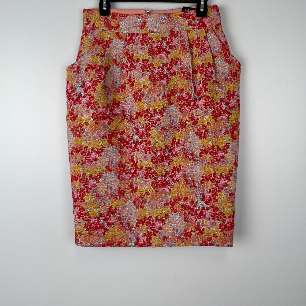 Lulus Poly Floral Womens Skirt Orange & Multi Skirt Size S